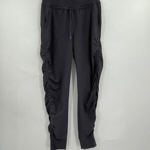 Athleta Black Mid Rise Attitude Ruched Athletic Jogger Pants Size 6T
